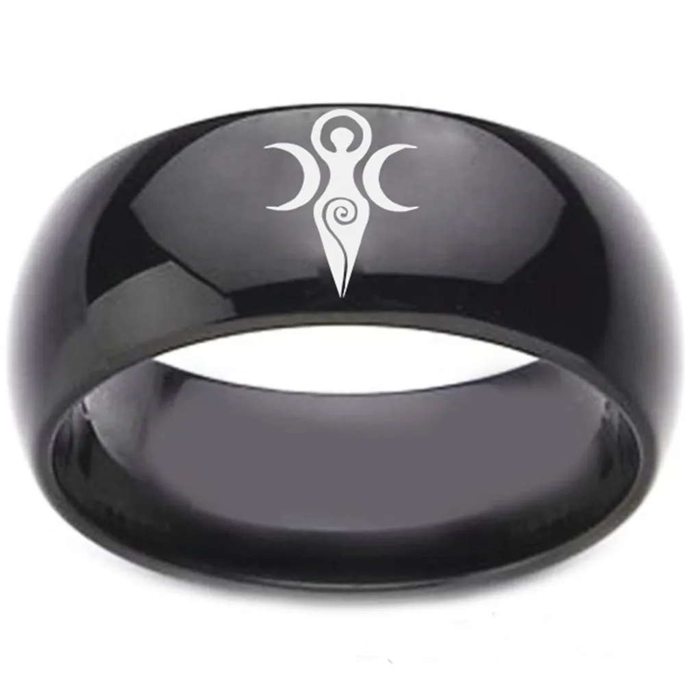 Triple Moon Goddess Ring Pentagram Ring Witch Jewelry Crescent Moon Black Titanium Wiccan Ring Charm Wicca Jewellery gift
Triple Moon Goddess Ring Pentagram Ring Witch Jewelry Crescent Moon Black Titanium Wiccan Ring Charm Wicca Jewellery gift