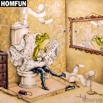 HOMFUN Full Square/Round Drill 5D DIY Diamond Painting "Frog toilet" 3D Embroidery Cross Stitch 5D Home Decor Gift A00610
HOMFUN Full Square/Round Drill 5D DIY Diamond Painting "Frog toilet" 3D Embroidery Cross Stitch 5D Home Decor Gift A00610