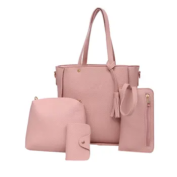 4PCS/Set PU Leather Women Bags Fashion Handbags Vintage Female Shoulder Bag Large Capacity Wallet Tote Card Holder With Litchi
4PCS/Set PU Leather Women Bags Fashion Handbags Vintage Female Shoulder Bag Large Capacity Wallet Tote Card Holder With Litchi