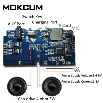 Bluetooth MP3 Decoder Board Wireless Audio Receiver Decoding Player Module Support FM Radio AUX TF Card U-Disk USB
Bluetooth MP3 Decoder Board Wireless Audio Receiver Decoding Player Module Support FM Radio AUX TF Card U-Disk USB