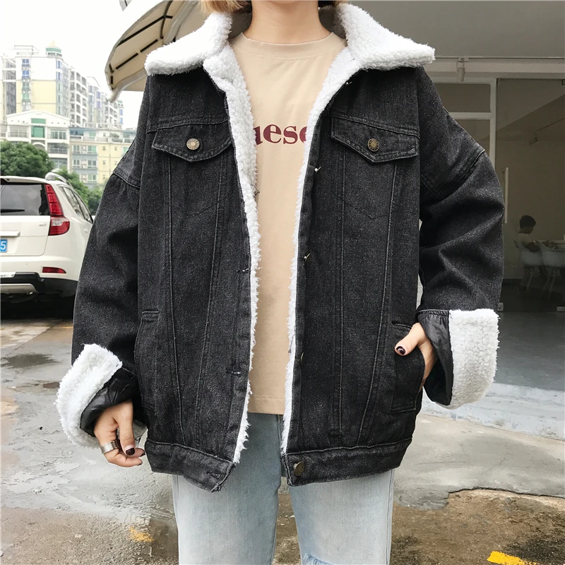 TAOVK Winter Women Jean Coat with Pockets Long Sleeve Warm Coat Outwear Wide Denim Jacket
TAOVK Winter Women Jean Coat with Pockets Long Sleeve Warm Coat Outwear Wide Denim Jacket
