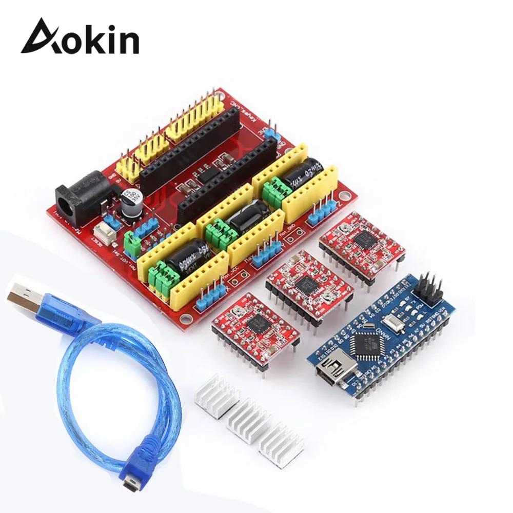 Engraving Expansion Board Kit Controller CNC Shield V4 Nano 3.0 Board A4988 Driver with USB Cablefor for 3d printer parts
Engraving Expansion Board Kit Controller CNC Shield V4 Nano 3.0 Board A4988 Driver with USB Cablefor for 3d printer parts