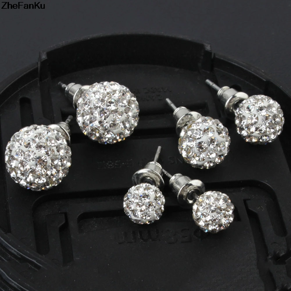 1 pair Pave Disco Ball Genuine Stud Earrings High Quality 10mm 8mm 6mm Clear Austrian Rhinestone earrings
1 pair Pave Disco Ball Genuine Stud Earrings High Quality 10mm 8mm 6mm Clear Austrian Rhinestone earrings