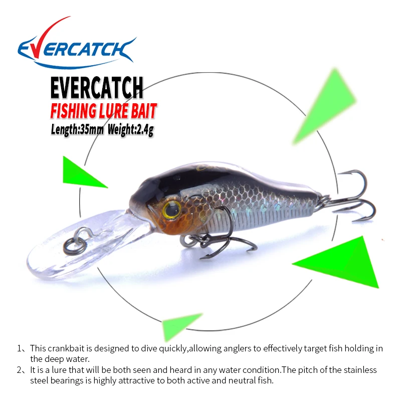 2018 EVERCATCH Fish Fat Mini Crank 35mm 2.4g Fishing Lures Hard Bait Crankbait Multi Artificial Bait Water Depth Top Quality VMC
2018 EVERCATCH Fish Fat Mini Crank 35mm 2.4g Fishing Lures Hard Bait Crankbait Multi Artificial Bait Water Depth Top Quality VMC