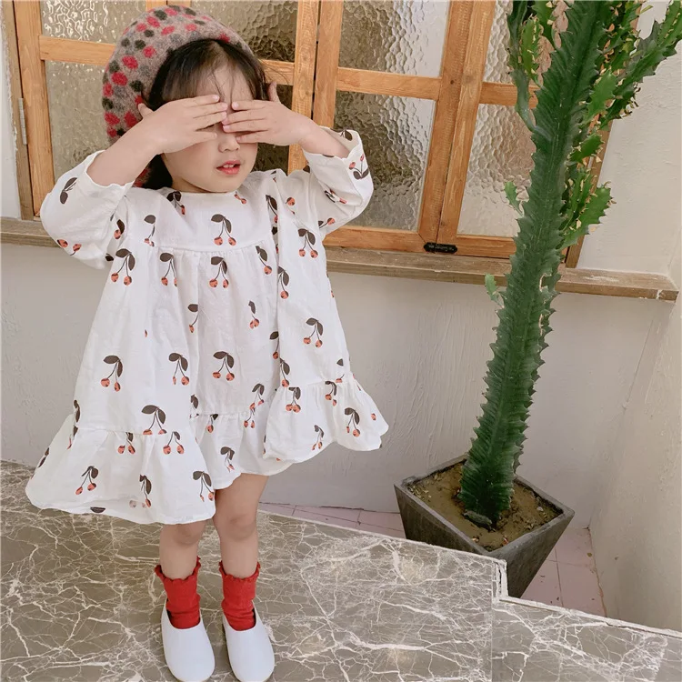 New spring 2019 girls' round-neck dress lovely cherry print princess dress hoodie dress kids dresses for girls
New spring 2019 girls' round-neck dress lovely cherry print princess dress hoodie dress kids dresses for girls