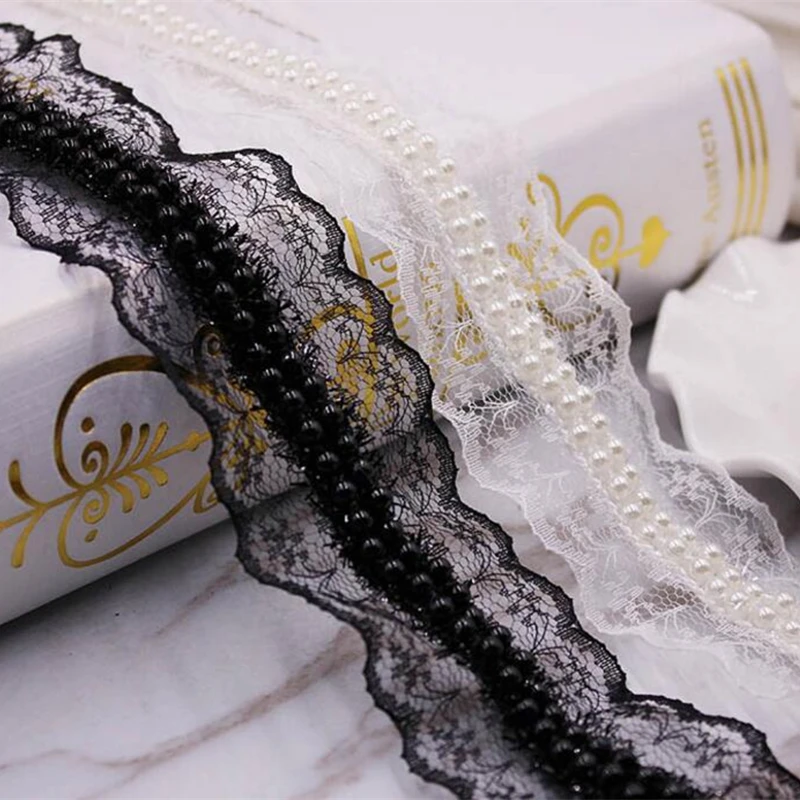4cm Wide New Pearl white black lace fabric trim ribbon collar DIY sewing applique Flowers embroidered 3D fringe guipure supply
4cm Wide New Pearl white black lace fabric trim ribbon collar DIY sewing applique Flowers embroidered 3D fringe guipure supply