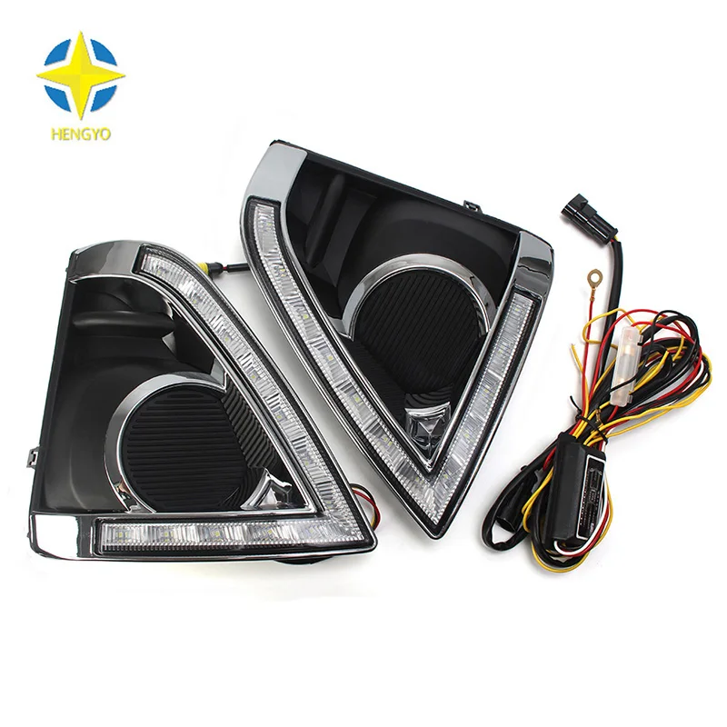 Turn Signal and dimming style Relay 12V car LED DRL Daytime Running Lights for Toyoya yaris 2013-2015 with fog lamp hole
Turn Signal and dimming style Relay 12V car LED DRL Daytime Running Lights for Toyoya yaris 2013-2015 with fog lamp hole
