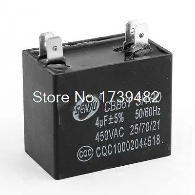 CBB61 4 terminales de soldadura ventilador Motor correr condensador 4 uF 450 V AC negro
CBB61 4 terminales de soldadura ventilador Motor correr condensador 4 uF 450 V AC negro