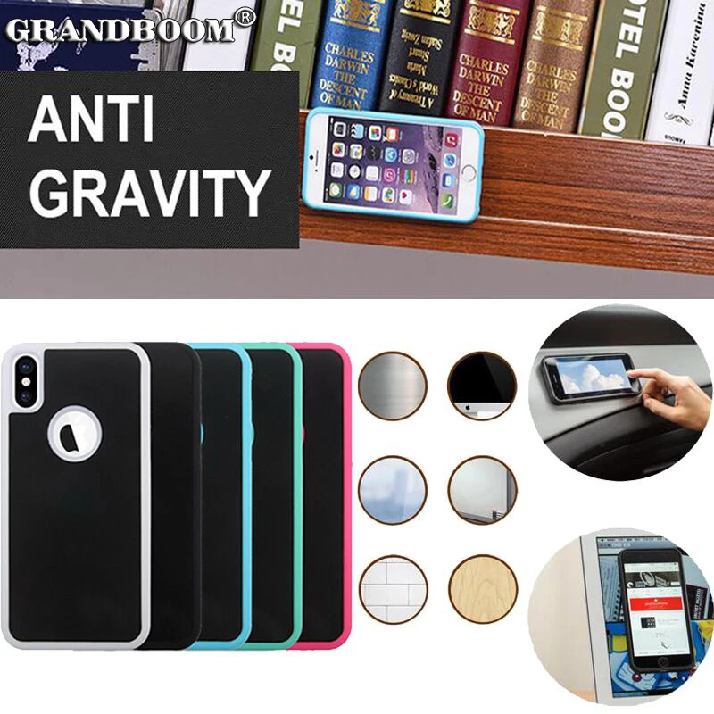 

Anti Gravity Nano Suction Magical Hard Plastic Case For iPhone XS Max XR X 8 7 6 6S Plus Samsung 9 8 S10 E S9 S8 S7 Edge Cover