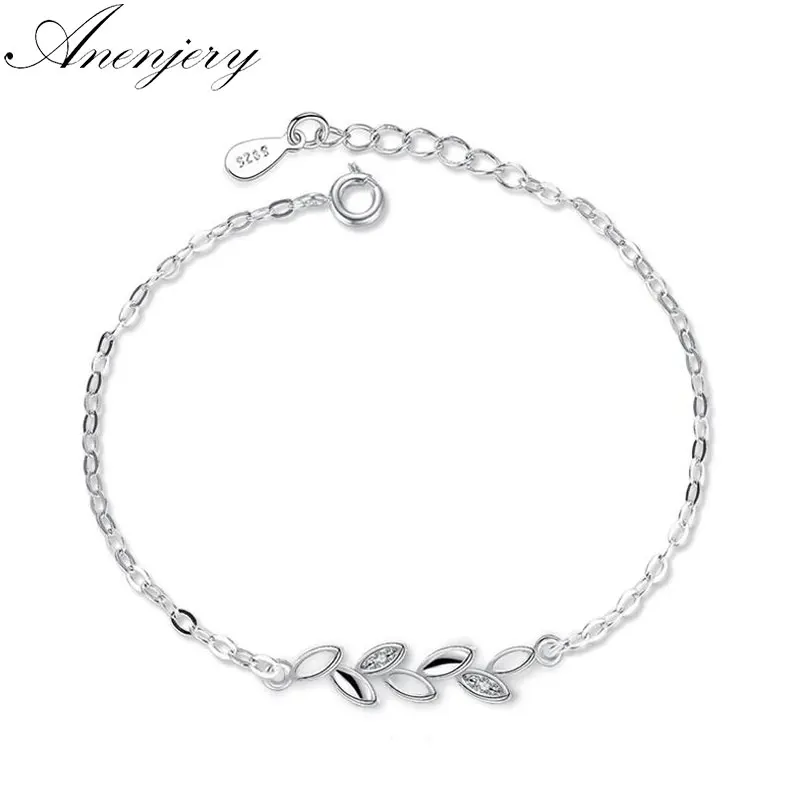 Anenjery New Simple Fashion 925 Sterling Silver Leaves Chian Bracelet For Women Jewelry pulseira S-B46
Anenjery New Simple Fashion 925 Sterling Silver Leaves Chian Bracelet For Women Jewelry pulseira S-B46