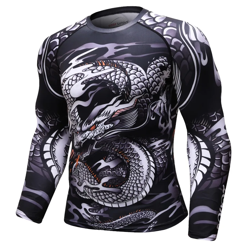 Мужская футболка с 3D принтом MMA Rashguard BJJ Джерси компрессионные Топы Cross Fi футболки