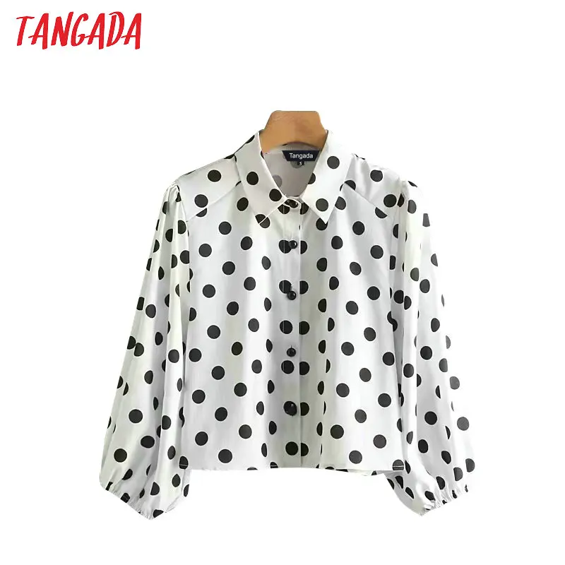 Tangada korea chic women polka dot shirts blouses short style retro loose lady lantern sleeve crop tops blusas XN233
Tangada korea chic women polka dot shirts blouses short style retro loose lady lantern sleeve crop tops blusas XN233