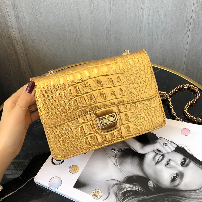 Gold Alligator Female Messenger Bag Crocodile Women Shoulder Crossbody Bags bolsas feminina Famous Brands Leather Ladies Handbag
Gold Alligator Female Messenger Bag Crocodile Women Shoulder Crossbody Bags bolsas feminina Famous Brands Leather Ladies Handbag