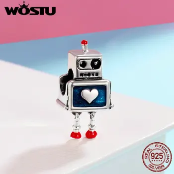 WOSTU Fashion New 100% 925 Sterling Silver Cute Robot Heart Charms fit Charm Bracelets for Women Sterling Silver jewelry FIC346
WOSTU Fashion New 100% 925 Sterling Silver Cute Robot Heart Charms fit Charm Bracelets for Women Sterling Silver jewelry FIC346