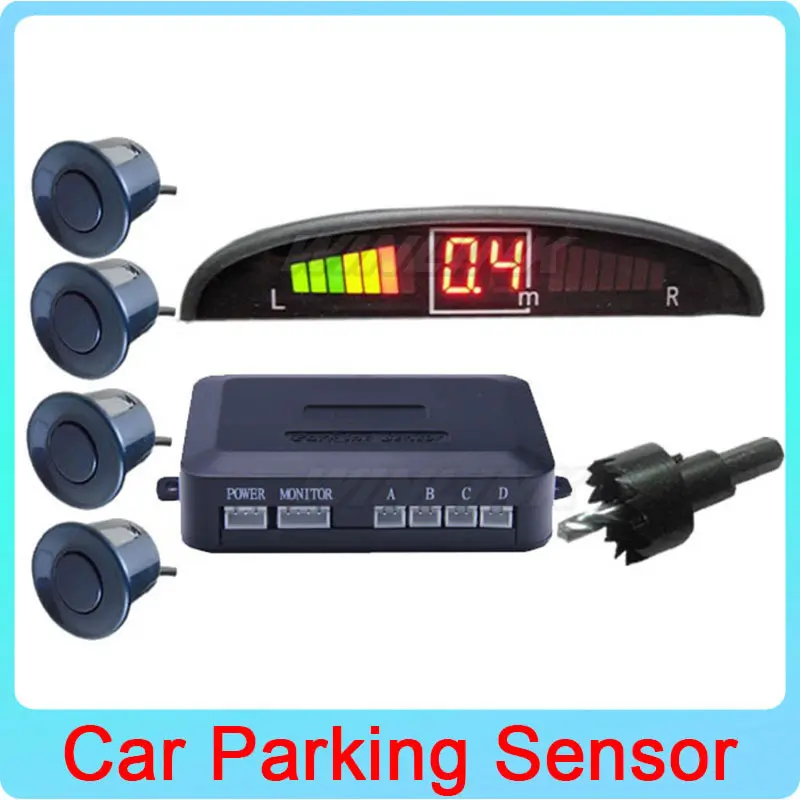 

6 Colors Option Car LED Monitor Parking Sensor Auto Reverse Backup Radar Detector Parking Assistance System 4 Sensors