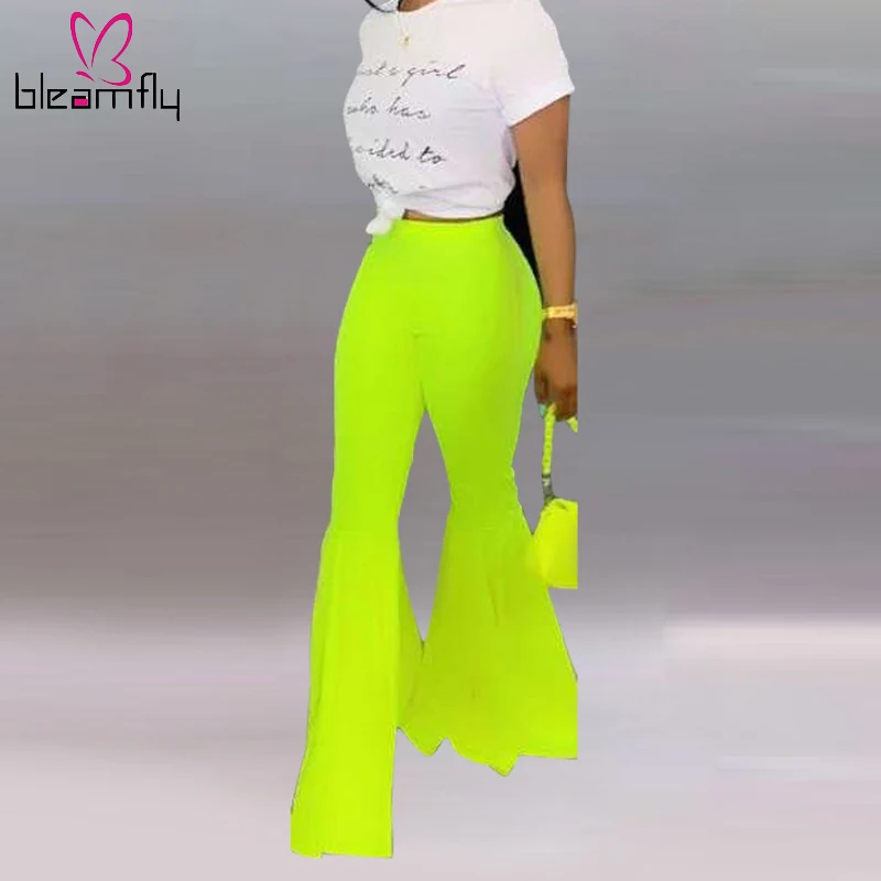 Neon Green High Waist Flare Pants Beach Trousers Ladies Fashion Elastic Slim Pants Wide Leg Vintage Tunic Female Autumn Clothing
Neon Green High Waist Flare Pants Beach Trousers Ladies Fashion Elastic Slim Pants Wide Leg Vintage Tunic Female Autumn Clothing