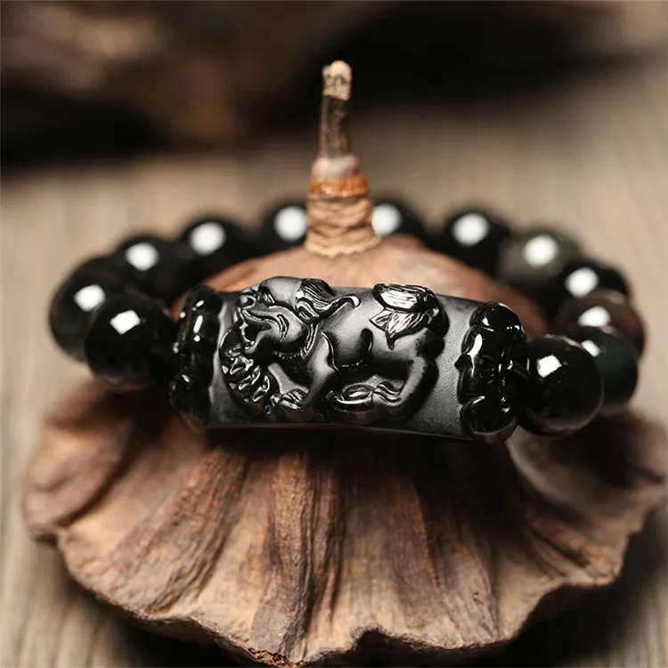 Drop Shipping Fine carving Obsidian Bracelet Dragon Black Bracelet men's bracelet women's bracelet
Drop Shipping Fine carving Obsidian Bracelet Dragon Black Bracelet men's bracelet women's bracelet