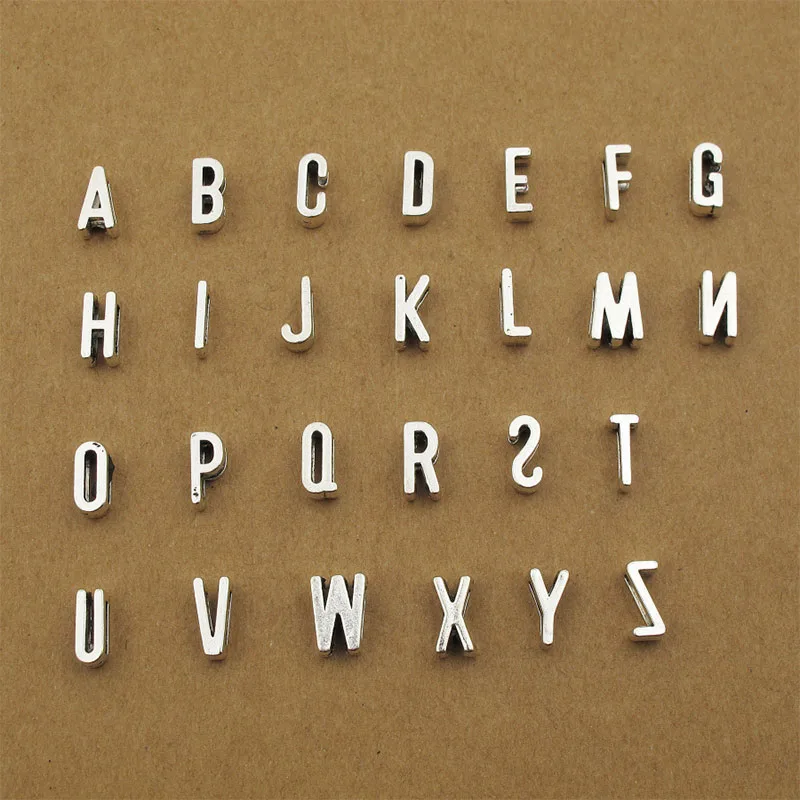 50pcs A-Z Antique silver Slide Letters Charms DIY fit 7mm flat leather Word Letter diy necklace & bracelets jewelry making
50pcs A-Z Antique silver Slide Letters Charms DIY fit 7mm flat leather Word Letter diy necklace & bracelets jewelry making
