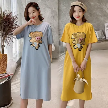 Cartoon printed maternity dress summer short-sleeved t-shirt 2019 new summer fashion loose pregnant women dress
Cartoon printed maternity dress summer short-sleeved t-shirt 2019 new summer fashion loose pregnant women dress