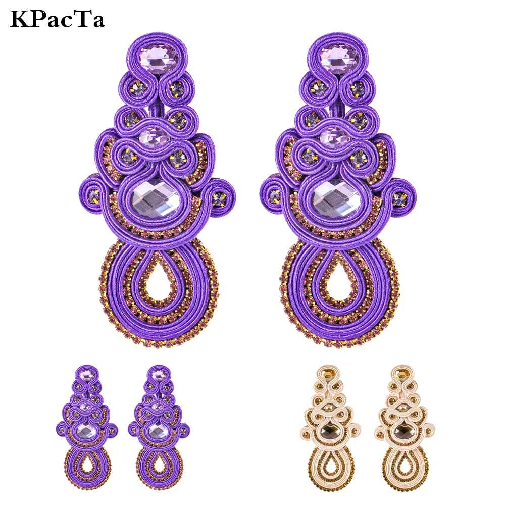 KPacTa New Fashion Design Soutache Ethnic Handmade Earrings Jewelry Female Crystal Decoration Drop Earring Gift boucle d'oreille
KPacTa New Fashion Design Soutache Ethnic Handmade Earrings Jewelry Female Crystal Decoration Drop Earring Gift boucle d'oreille