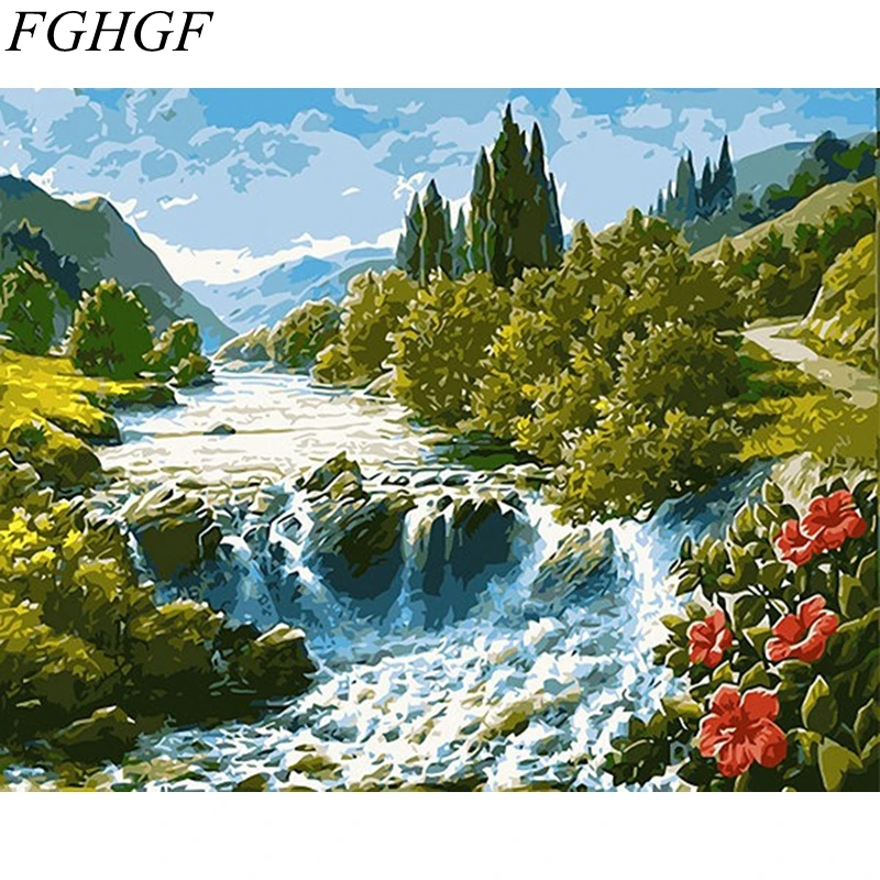 Картина по номерам FGHGF без рамы в виде морской волны для рукоделия Современная