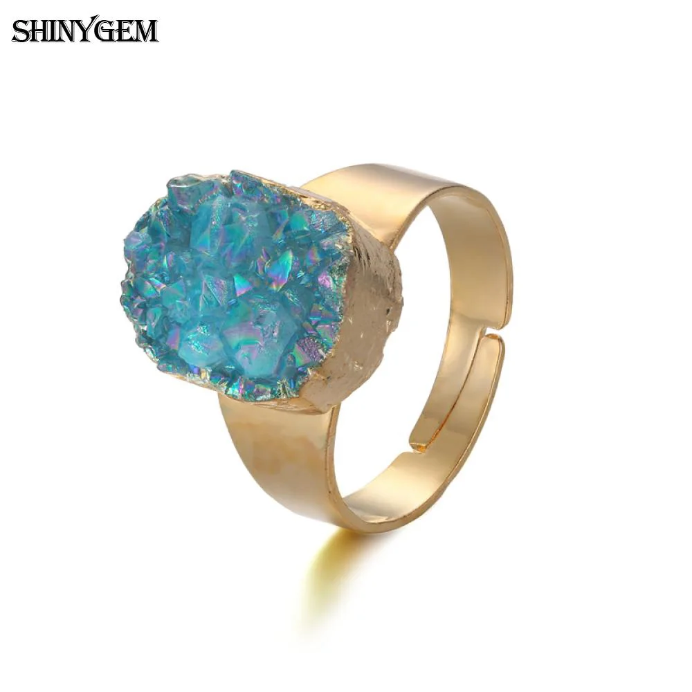 ShinyGem Irregular Crystal Rings Adjustable Size Gold Plating Natural Stone Rings Vintage Smooth Polishing Druzy Rings For Women
ShinyGem Irregular Crystal Rings Adjustable Size Gold Plating Natural Stone Rings Vintage Smooth Polishing Druzy Rings For Women