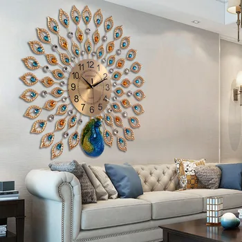 Noble Elegant Peacock Wall Clock for Living Room Auspicious Decoration Crafts Metal Copper Needle Mute Movement Hanging Clocks
Noble Elegant Peacock Wall Clock for Living Room Auspicious Decoration Crafts Metal Copper Needle Mute Movement Hanging Clocks
