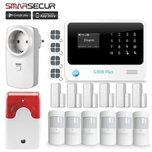 

Smarsecur G90B Plus WIFI GSM system 2G with Touch keypad IOS Android APP control Home Security Alarm System