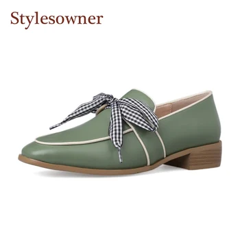 Women Spring Dress Shoes Green Beige Real Leather Bowtie Slip on Sapatos Nice Shoes for Sweet Girls Loafers
Women Spring Dress Shoes Green Beige Real Leather Bowtie Slip on Sapatos Nice Shoes for Sweet Girls Loafers