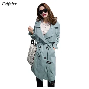 2018 Spring Autumn Women Korean loose casual long section Trench Coat Fashion Slim Double Breasted Casual Overcoat Windbreaker
2018 Spring Autumn Women Korean loose casual long section Trench Coat Fashion Slim Double Breasted Casual Overcoat Windbreaker