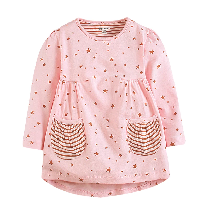 New Autumn Girls Dress Pink Printed Long Sleeved with Pocket Dress Girl Clothing Brand Cotton Casual Baby Clothes 1-6 Years
New Autumn Girls Dress Pink Printed Long Sleeved with Pocket Dress Girl Clothing Brand Cotton Casual Baby Clothes 1-6 Years