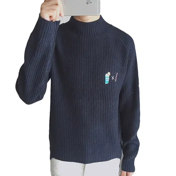 Men's Loose Half Turtleneck Sweater Embroidery Casual Autumn Winter Pullovers Male Sweater Solid Color Knitted Sweater YP1129
Men's Loose Half Turtleneck Sweater Embroidery Casual Autumn Winter Pullovers Male Sweater Solid Color Knitted Sweater YP1129