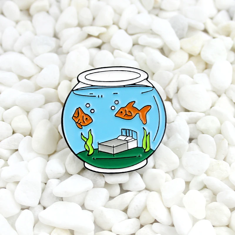 Sleep With The Fishes Pin Cartoon fish tank brooch Two fish and one bed creative badge Denim backpack sweater pin
Sleep With The Fishes Pin Cartoon fish tank brooch Two fish and one bed creative badge Denim backpack sweater pin