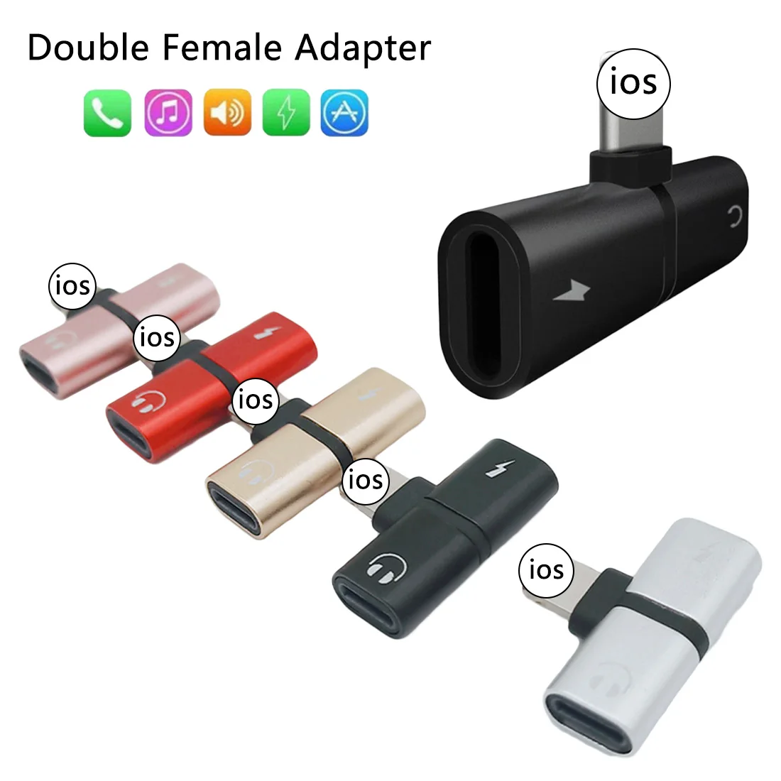 Dual Female Adapter Charger Headphone Adapter for iPhone 7 8 Plus X Connector Fast Charge Jack to Headphone AUX Cable
Dual Female Adapter Charger Headphone Adapter for iPhone 7 8 Plus X Connector Fast Charge Jack to Headphone AUX Cable