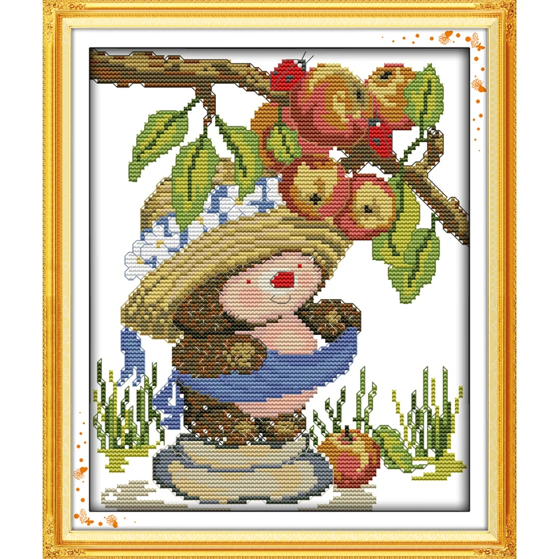The hedgehog picking apples Needlework,DIY 14CT unprinted Cross stitch Embroidery Counted White canvas Cross-Stitching handmade
The hedgehog picking apples Needlework,DIY 14CT unprinted Cross stitch Embroidery Counted White canvas Cross-Stitching handmade