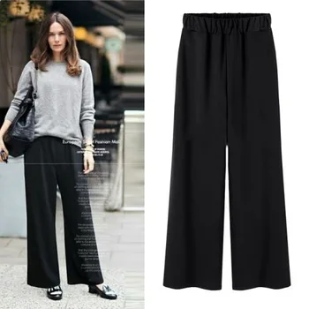 Spring autumn new arrival women wide leg pants full length elastic waist loose fashion streetwear female trousers plus size 5XL
Spring autumn new arrival women wide leg pants full length elastic waist loose fashion streetwear female trousers plus size 5XL