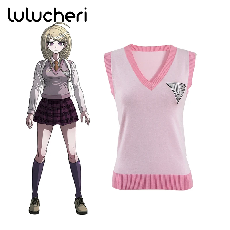 New Danganronpa V3 Akamatsu Kaede Cosplay Costume Vest Girls Women Sleeveless Garment Pink Embroidery Sleeveless Shirt Halloween
New Danganronpa V3 Akamatsu Kaede Cosplay Costume Vest Girls Women Sleeveless Garment Pink Embroidery Sleeveless Shirt Halloween