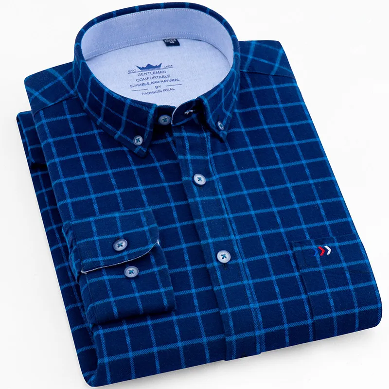 Blue Plaid Mens Shirt Oxford Pure Cotton Autumn Luxury Casual Camisa Fashion Slim Fit chemise homme Checked Male Clothes 4XL 5XL
Blue Plaid Mens Shirt Oxford Pure Cotton Autumn Luxury Casual Camisa Fashion Slim Fit chemise homme Checked Male Clothes 4XL 5XL
