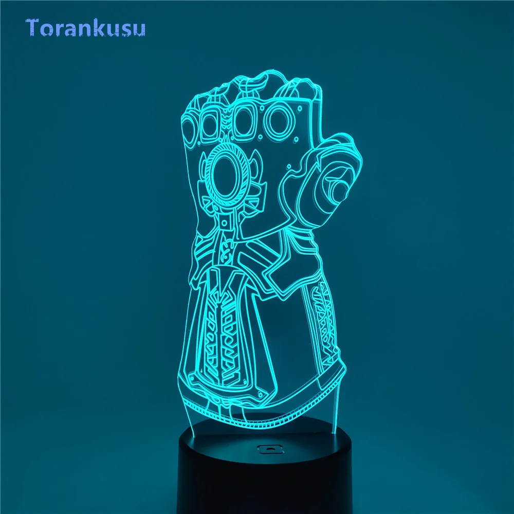 Avengers Infinity War Thanos Gauntlet Gloves Figure 3D Night Light LED Lampara Color Changing Lighting Table Anime Thanos Lamp
Avengers Infinity War Thanos Gauntlet Gloves Figure 3D Night Light LED Lampara Color Changing Lighting Table Anime Thanos Lamp