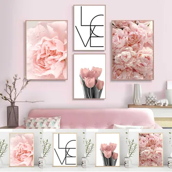 Nordic Minimalism Posters and Prints Wall Art Canvas Painting Pink Peony Tulips Rose Flower Wall Pictures for Living Room Decor 
Nordic Minimalism Posters and Prints Wall Art Canvas Painting Pink Peony Tulips Rose Flower Wall Pictures for Living Room Decor