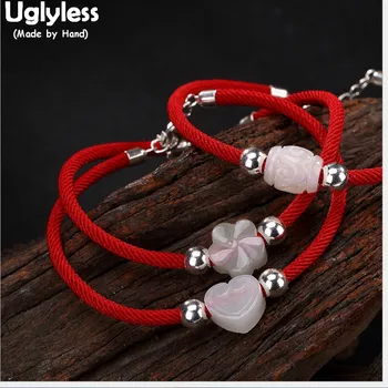 Uglyless S 925 Sterling Silver Bracelets Women GOOD LUCK Red Rope Bracelet Natural White Jade Heart Flower Beads Charms Jewelry
Uglyless S 925 Sterling Silver Bracelets Women GOOD LUCK Red Rope Bracelet Natural White Jade Heart Flower Beads Charms Jewelry