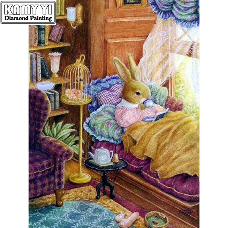 Full square diamond 5D DIY diamond embroidery rabbit in sleep diamond painting Cross Stitch Rhinestone mosaic home decoration 
Full square diamond 5D DIY diamond embroidery rabbit in sleep diamond painting Cross Stitch Rhinestone mosaic home decoration