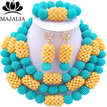 Majalia Fashion Charming Nigerian Wedding African Jewelry Set Blue and Beige Crystal Necklace Bride Jewelry Sets 3SZ049
Majalia Fashion Charming Nigerian Wedding African Jewelry Set Blue and Beige Crystal Necklace Bride Jewelry Sets 3SZ049