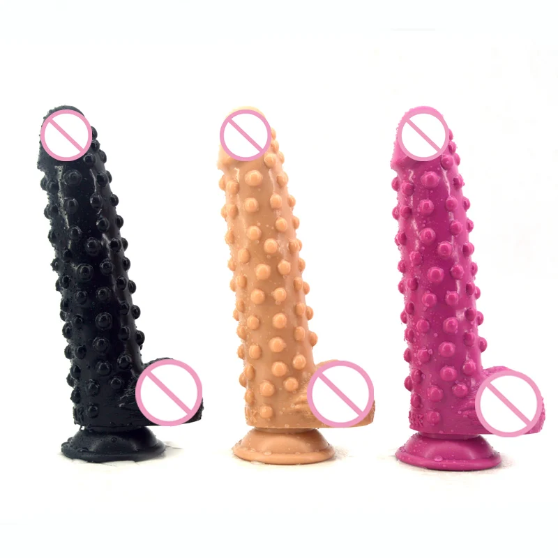 Imitate Animal Sea Cucumber Design Silicone Dildo With Highly Simulated Realistic Testis&Glan Sex Toy For Woman Suction Cup