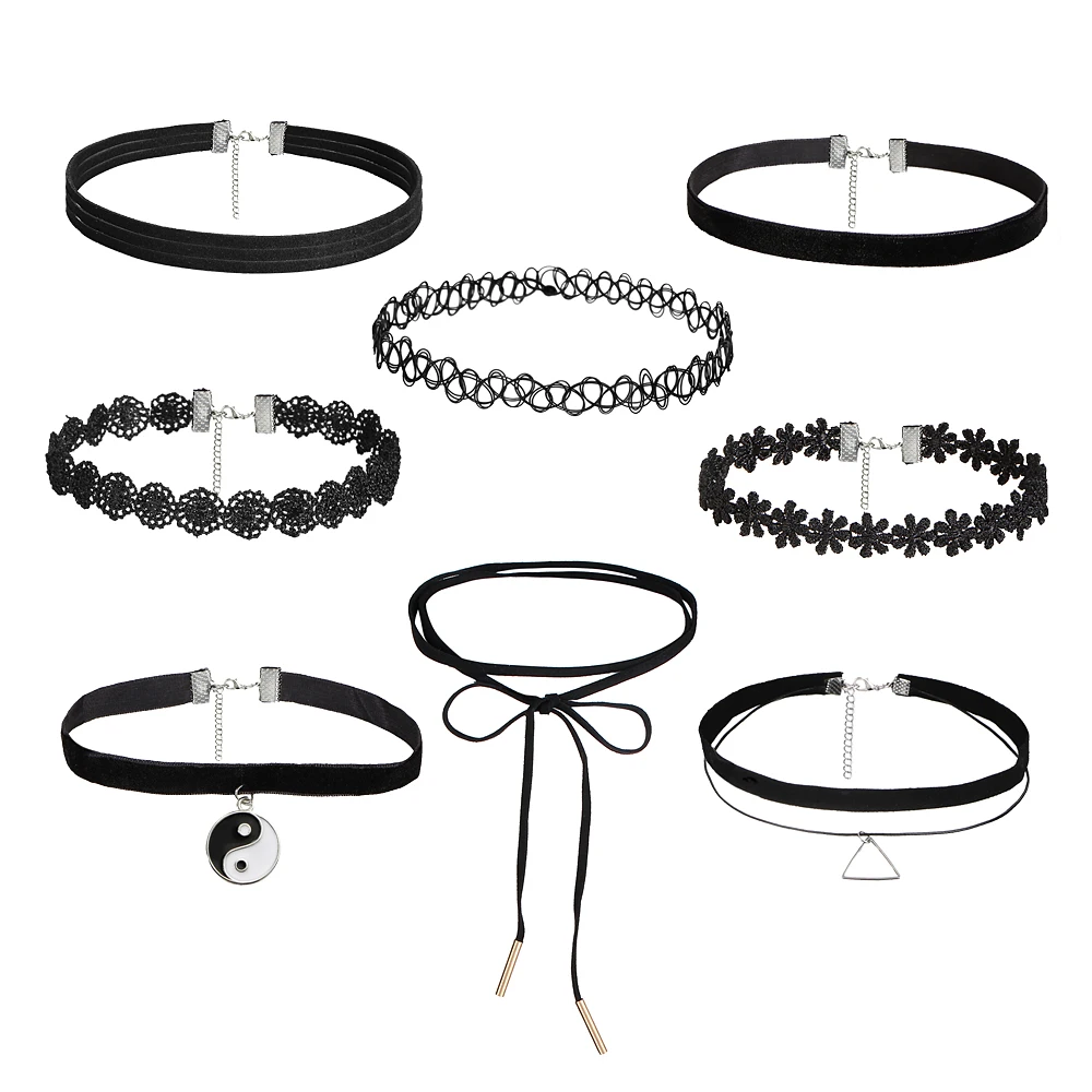 IF YOU Fashion 8 PCS/Set Lace Long Chain Tattoo Choker Necklace Collier Boheme Women Leather Necklaces Bijouterie Jewelry
IF YOU Fashion 8 PCS/Set Lace Long Chain Tattoo Choker Necklace Collier Boheme Women Leather Necklaces Bijouterie Jewelry