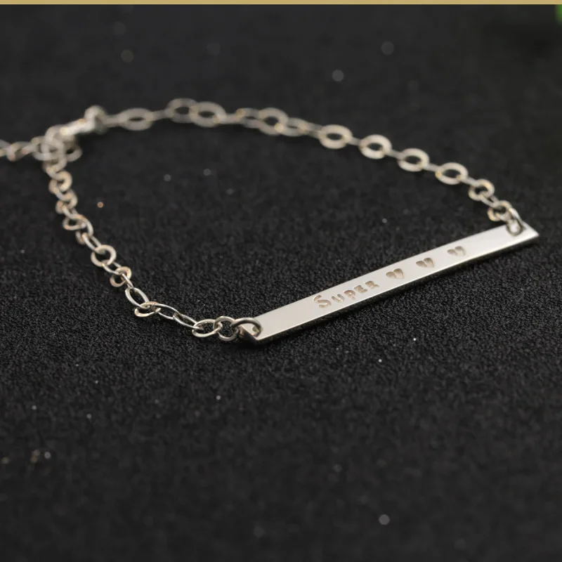 Engraved Name Women's Bracelet Custom Charm Pendant 925 Solid Silver Personalized Fashion Anklet Jewelry
Engraved Name Women's Bracelet Custom Charm Pendant 925 Solid Silver Personalized Fashion Anklet Jewelry
