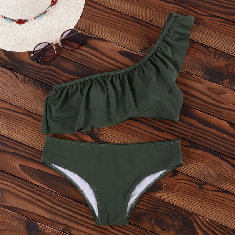 Bikinis 2019 One Shoulder Women Solid Swimming Suit For Swimsuit Ruffle SwimwearWomen Sexy Biquini Beachwear
Bikinis 2019 One Shoulder Women Solid Swimming Suit For Swimsuit Ruffle SwimwearWomen Sexy Biquini Beachwear