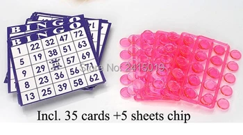Bingo game parts 35 Bingo cards plus 5 sheets chips party family interactive game activity party toy favors bag filler
Bingo game parts 35 Bingo cards plus 5 sheets chips party family interactive game activity party toy favors bag filler