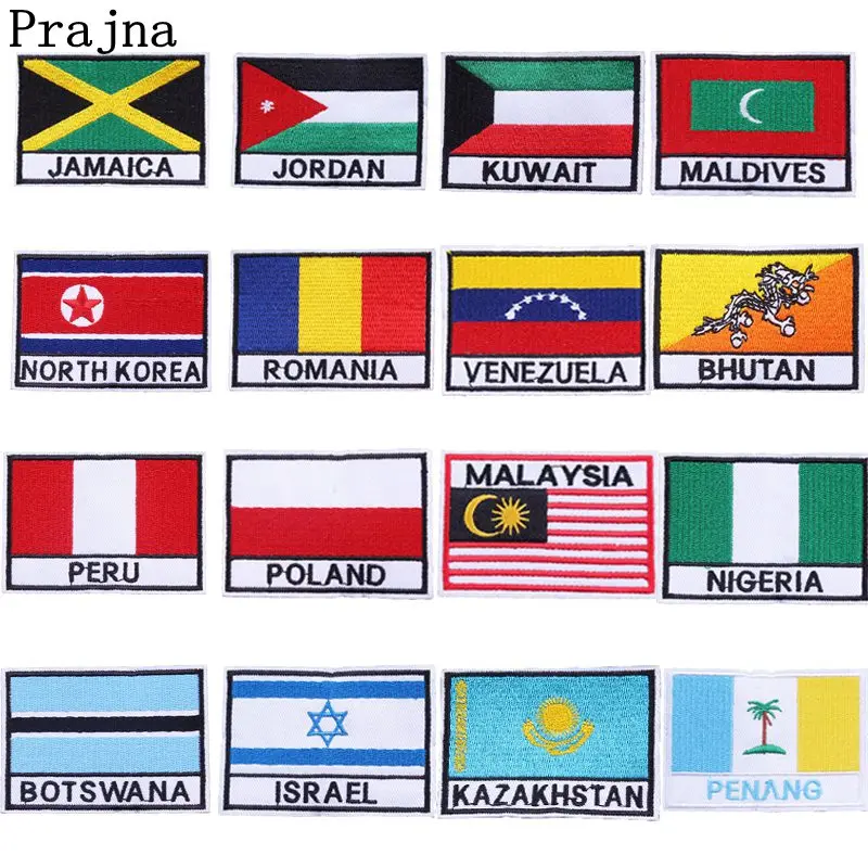Prajna Country Flag Decals Sewing Fabric Patches 1 PCS Embroidered Patches For Clothes Fashion Cartoon Sticker Iron On Applique
Prajna Country Flag Decals Sewing Fabric Patches 1 PCS Embroidered Patches For Clothes Fashion Cartoon Sticker Iron On Applique