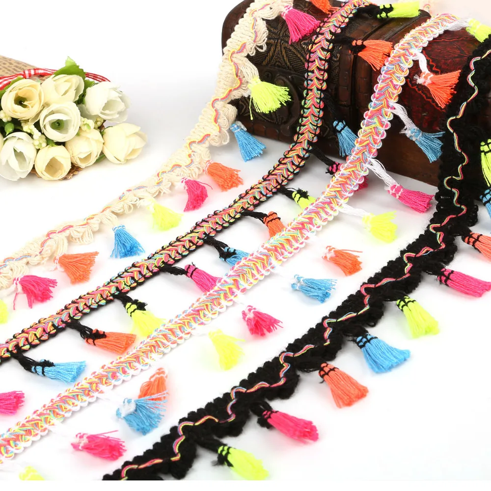 High Quality 2 Yards 40mm Rainbow Tassel Lace Trim Cotton Fabric Ribbon Fringe Drop Handmade Sewing Curtains Clothes Accessories
High Quality 2 Yards 40mm Rainbow Tassel Lace Trim Cotton Fabric Ribbon Fringe Drop Handmade Sewing Curtains Clothes Accessories